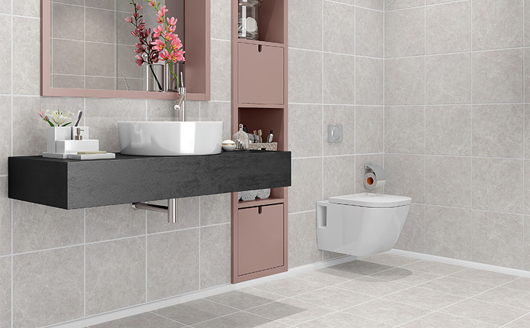 Ceramic floor and wall tile by Emser Tile in Bathroom